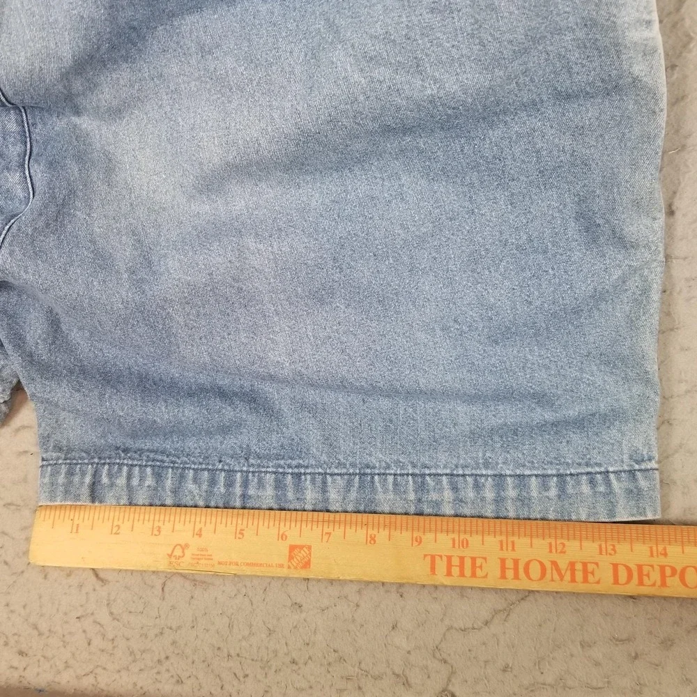 Savane Shorts Mens 40 Blue Denim Cargo 100% Cotton Elastic Waist 7 Inseam Casual